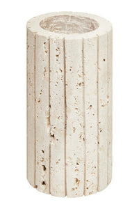 Tibor Travertine Ribbed Vase