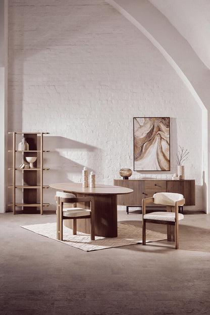 Tibor Travertine Ribbed Vase