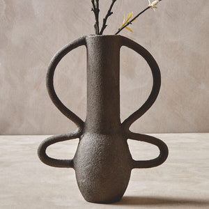 Deriva Small Textured Grey Vase