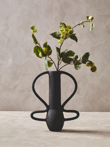 Deriva Large Textured Black Vase