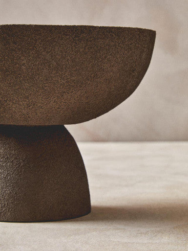 Deriva Small Textured Grey Pedestal Bowl - Image 6