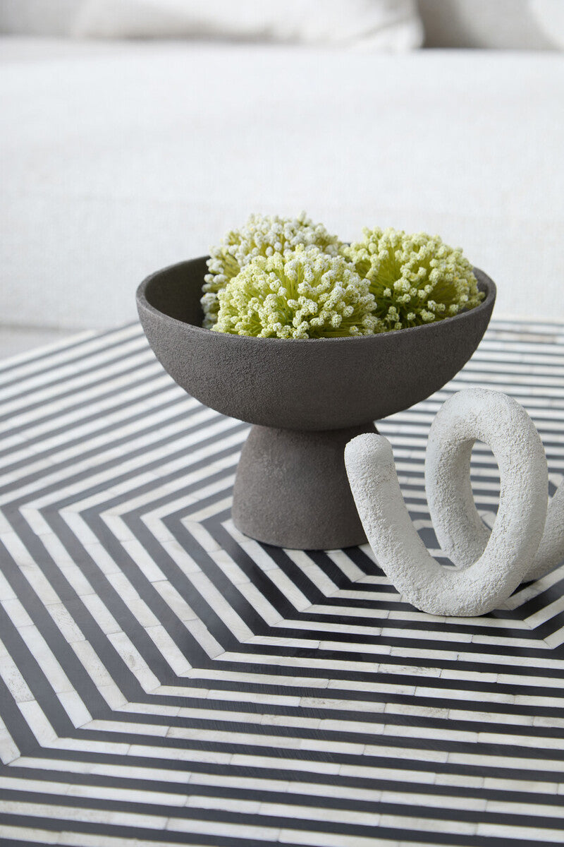 Deriva Small Textured Grey Pedestal Bowl - Image 3