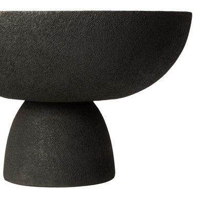 Deriva Large Textured Black Pedestal Bowl - Image 7