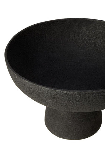 Deriva Large Textured Black Pedestal Bowl