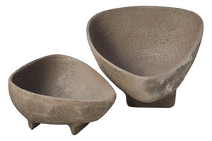 Deriva Set Of 2 Textured Grey Bowls
