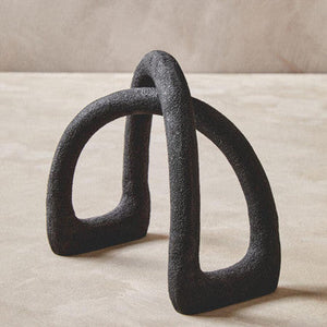 Deriva Textured Black Sculpture