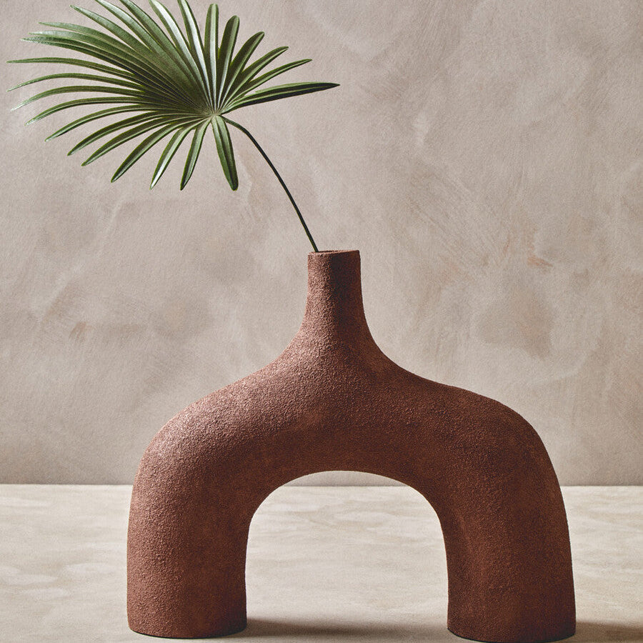 Dunas Large Textured Red Abstract Vase