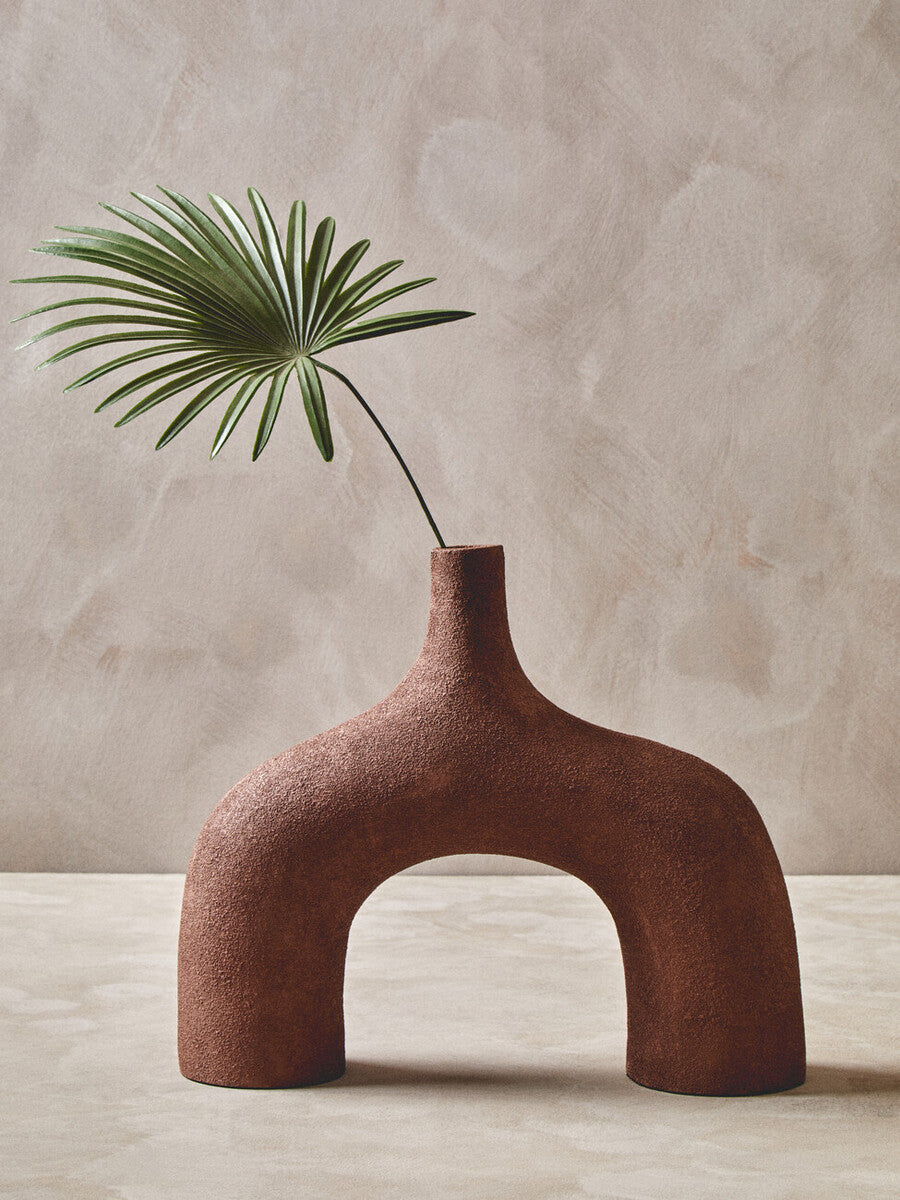 Dunas Large Textured Red Abstract Vase