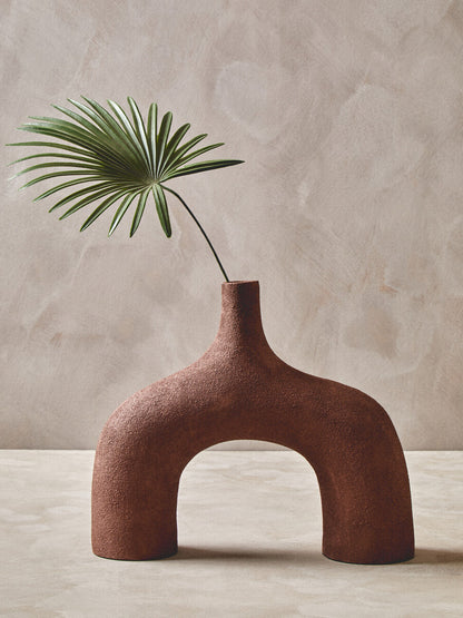 Dunas Large Textured Red Abstract Vase