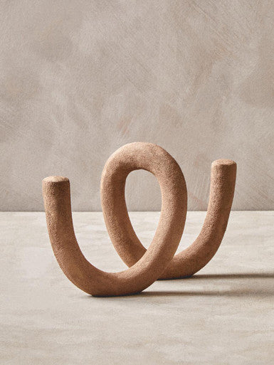 Dunas Large Textured Beige Loop Sculpture
