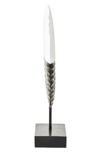 Fidel Black and White Mango Wood Round Sculpture