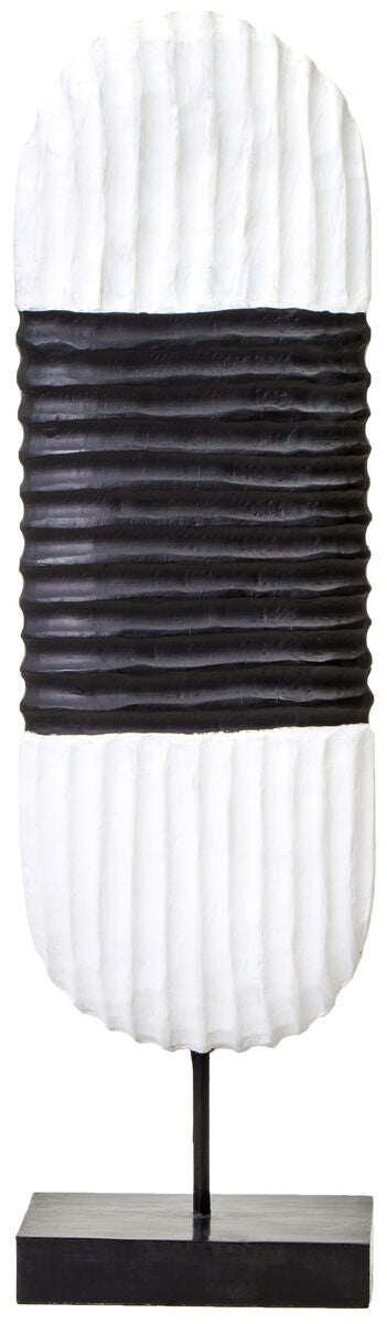Fidel Black and White Mango Wood Oblong Sculpture