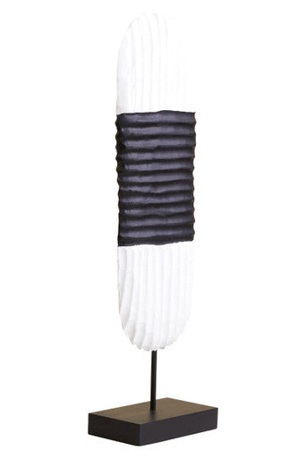 Fidel Black and White Mango Wood Oblong Sculpture