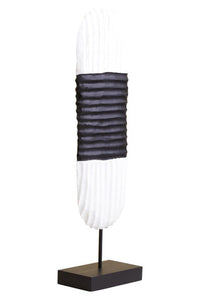 Fidel Black and White Mango Wood Oblong Sculpture