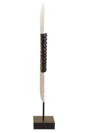 Fidel Black and White Mango Wood Oblong Sculpture