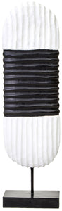 Fidel Black and White Mango Wood Oblong Sculpture
