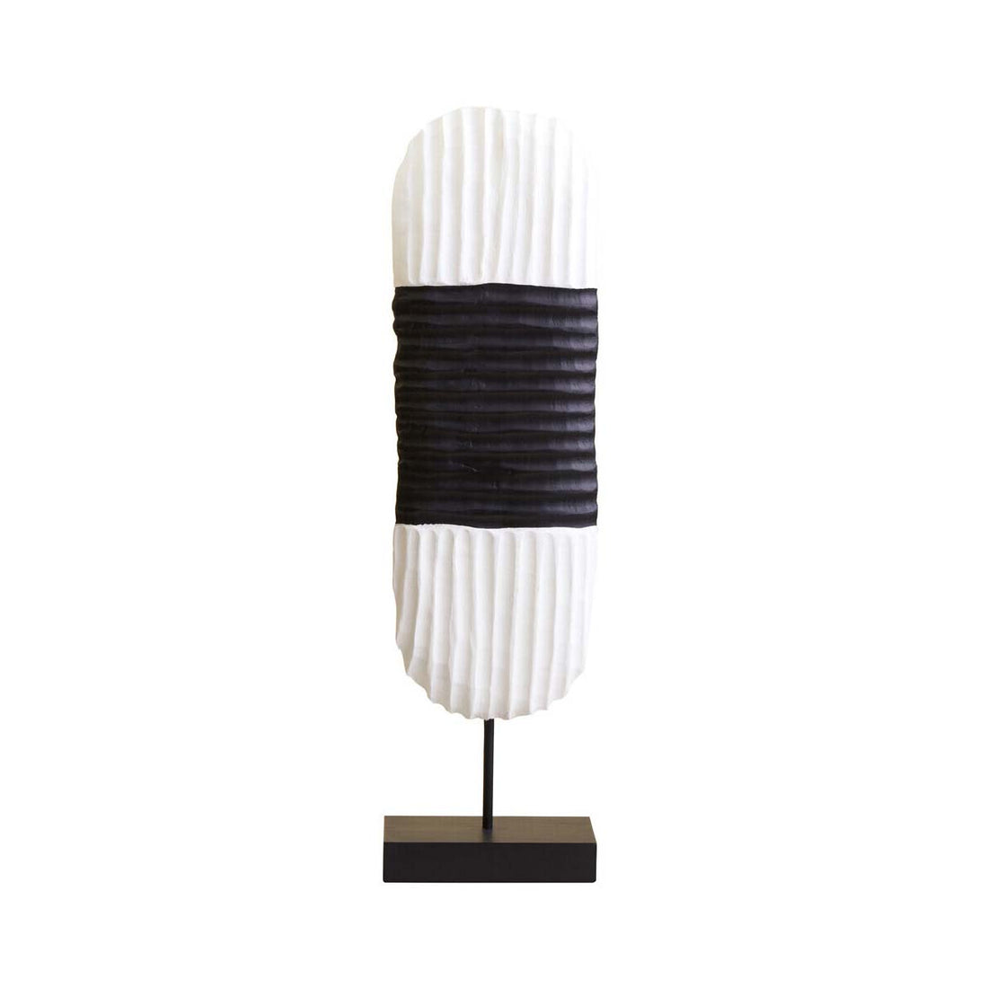 Fidel Black and White Mango Wood Oblong Sculpture