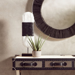 Fidel Black and White Mango Wood Oblong Sculpture