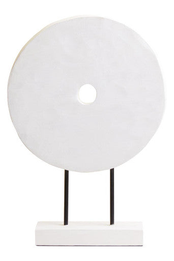 Fidel Small Distressed White Mango Wood Sculpture