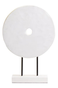 Fidel Small Distressed White Mango Wood Sculpture