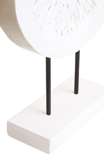 Fidel Small Distressed White Mango Wood Sculpture