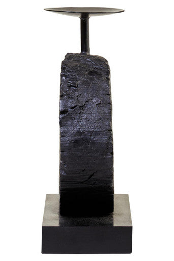 Fidel Small Charred Black Mango Wood Log Candle Holder - Image 5