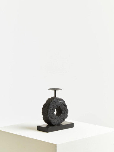 Fidel Small Charred Black Mango Wood Log Candle Holder - Image 9