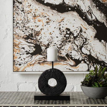 Fidel Small Charred Black Mango Wood Log Candle Holder - Image 3
