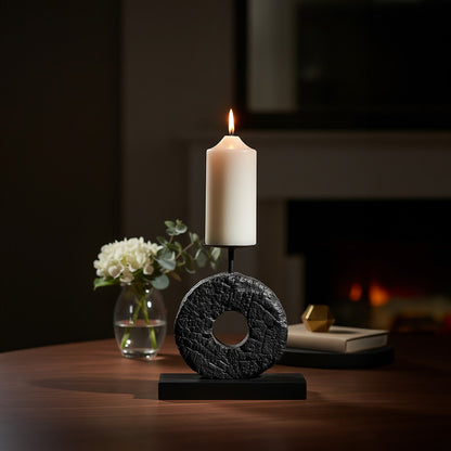 Fidel Small Charred Black Mango Wood Log Candle Holder - Image 2