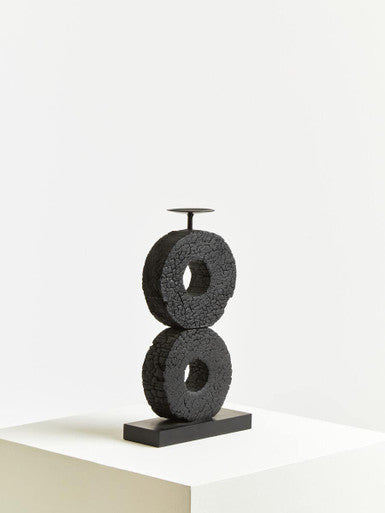 Fidel Large Charred Black Mango Wood Log Candle Holder - Image 6