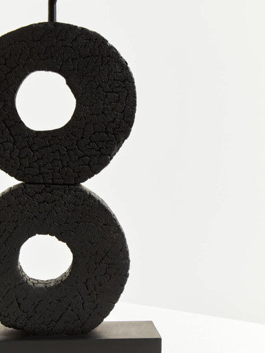 Fidel Large Charred Black Mango Wood Log Candle Holder - Image 8