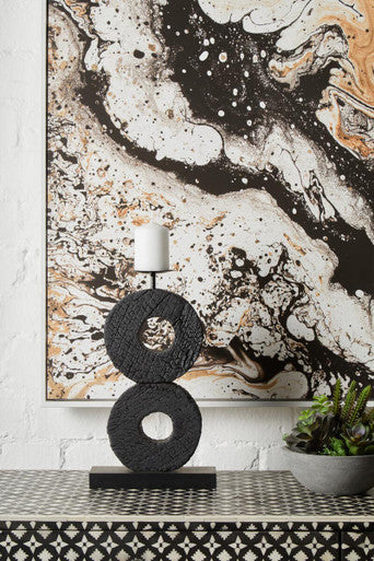 Fidel Large Charred Black Mango Wood Log Candle Holder - Image 11