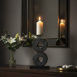 Large Charred Black Mango Wood Log Candle Holder | Fidel