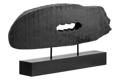 Fidel Rustic Black Horizontal Mango Wood Slice Sculpture