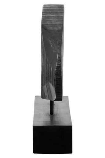 Fidel Rustic Black Horizontal Mango Wood Slice Sculpture