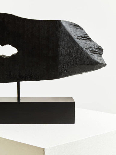 Fidel Rustic Black Horizontal Mango Wood Slice Sculpture - Image 6