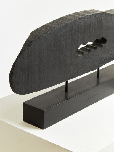 Fidel Rustic Black Horizontal Mango Wood Slice Sculpture - Image 7