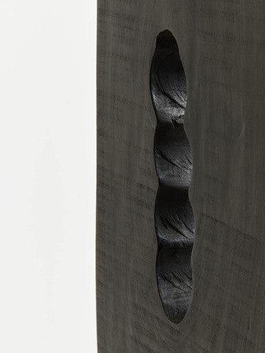 Fidel Rustic Black Vertical Mango Wood Slice Sculpture