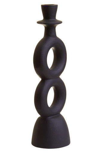 Hapax Large Black Candle Holder