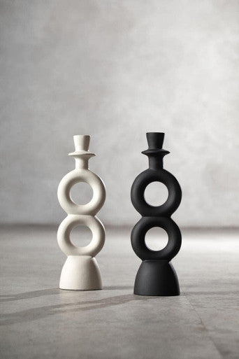 Hapax Large Black Candle Holder