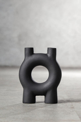 Hapax Small Black Candle Holder
