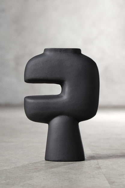 Hapax Abstract Small Black Vase