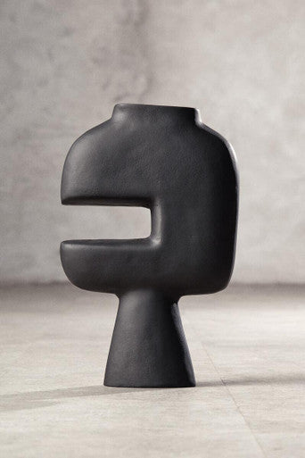 Hapax Abstract Large Black Vase