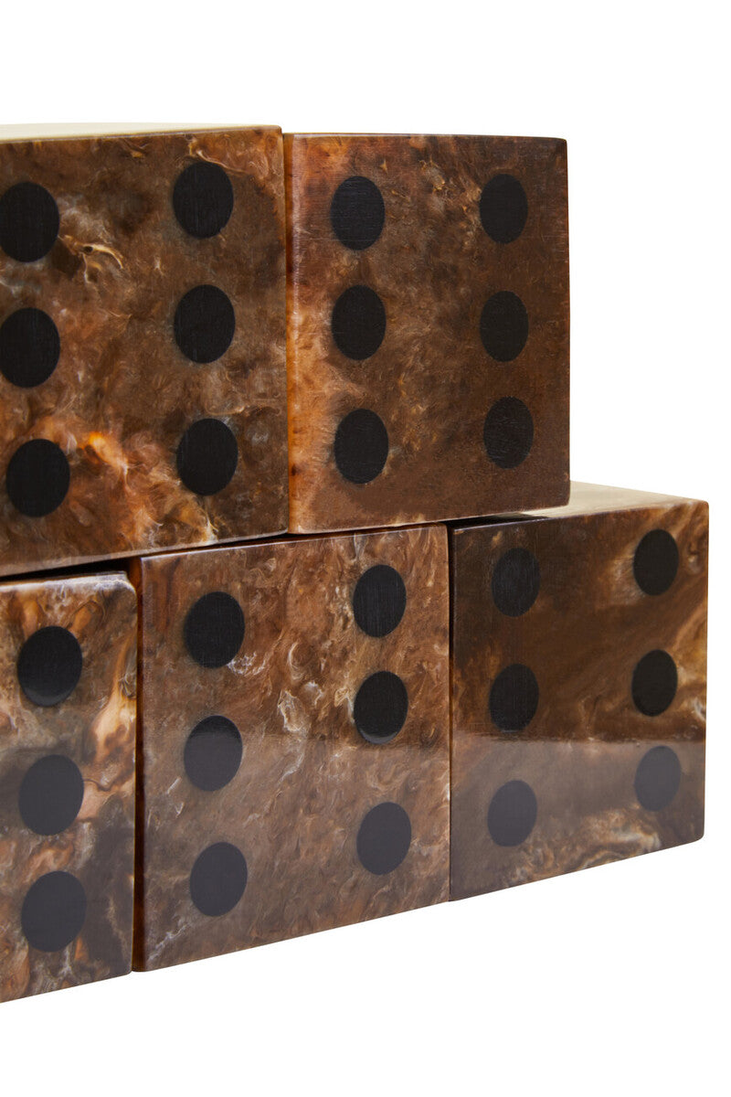 Churchill Games Brown And Black Finish Five Dice Set - Image 7