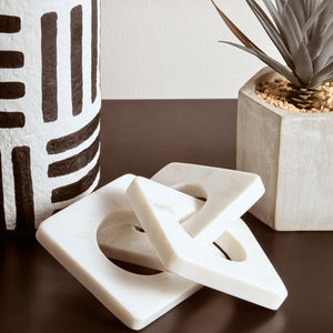 Nason White Marble Three Link Chain