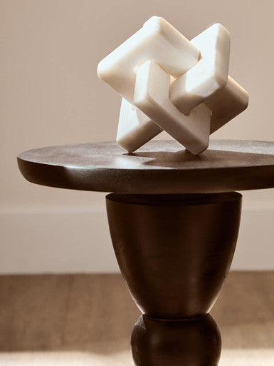 Nason White Marble Knot Sculpture