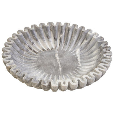Savio Large Grey Fluted Marble Bowl