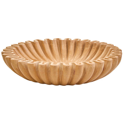 Savio Small Ochre Fluted Marble Bowl