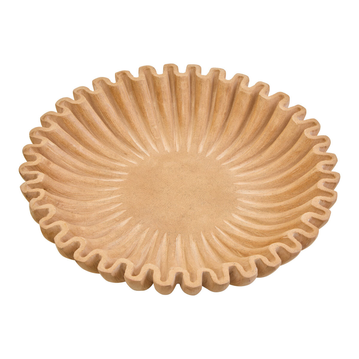 Savio Large Ochre Fluted Marble Bowl