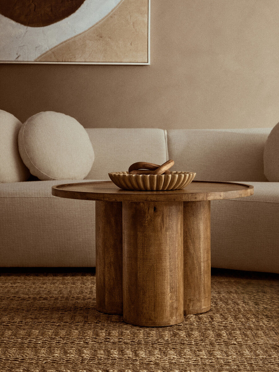 Savio Large Ochre Fluted Marble Bowl